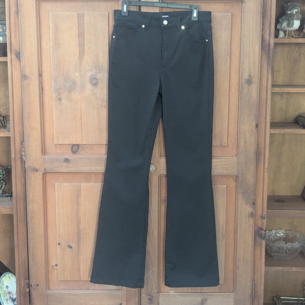 Express Mid Rise Black Bootcut Jeans Size 8 Long